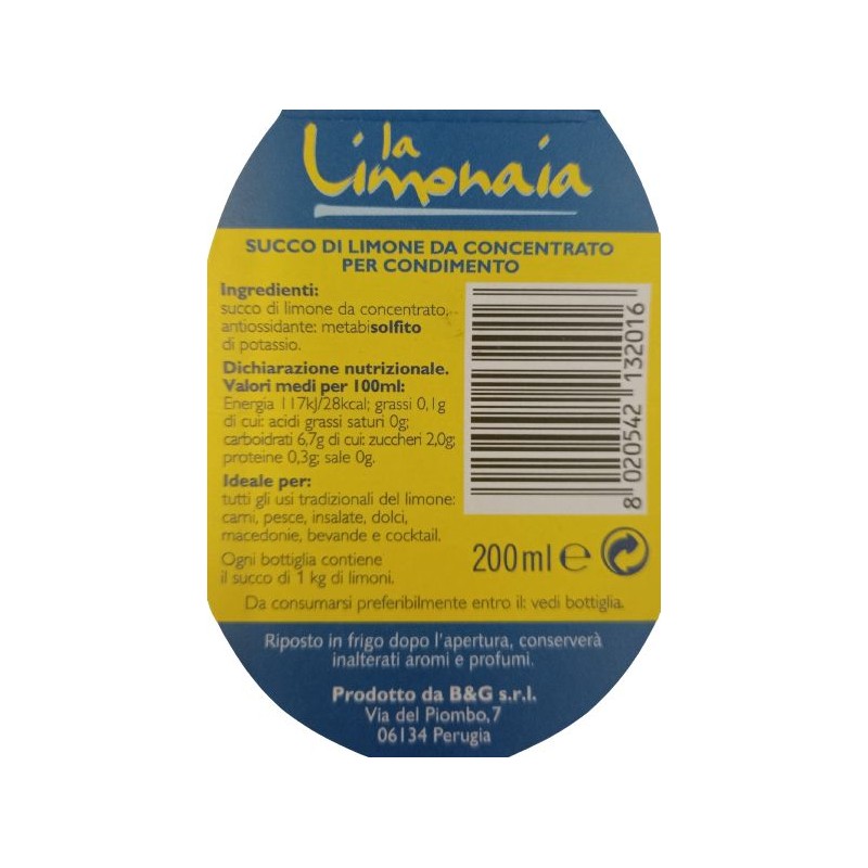 SUCCO DI LIMONE LIMONLI' ml 200