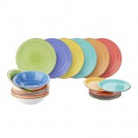 (SP) 12 PIATTI STONEWARE COLOR